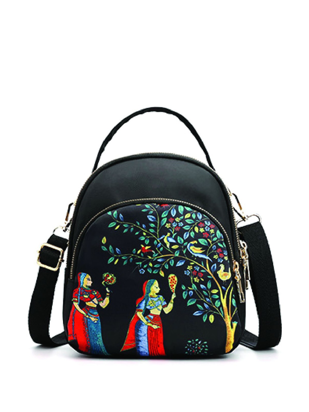

SYGA Women Graphic Backpack, Black