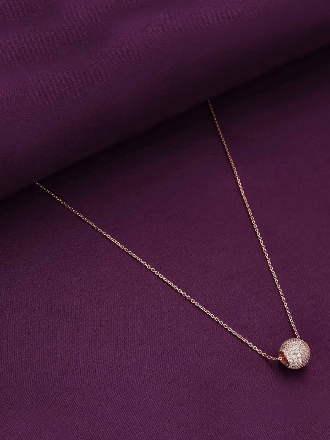

KAI JEWEL Rose Gold-Plated Stone-Studded Pendants With Chains