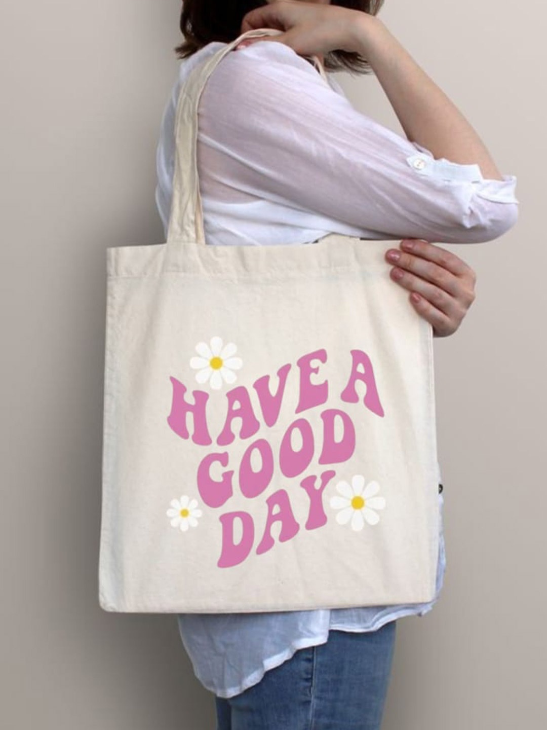 

Nafco Printed Bucket Handheld Bag, White
