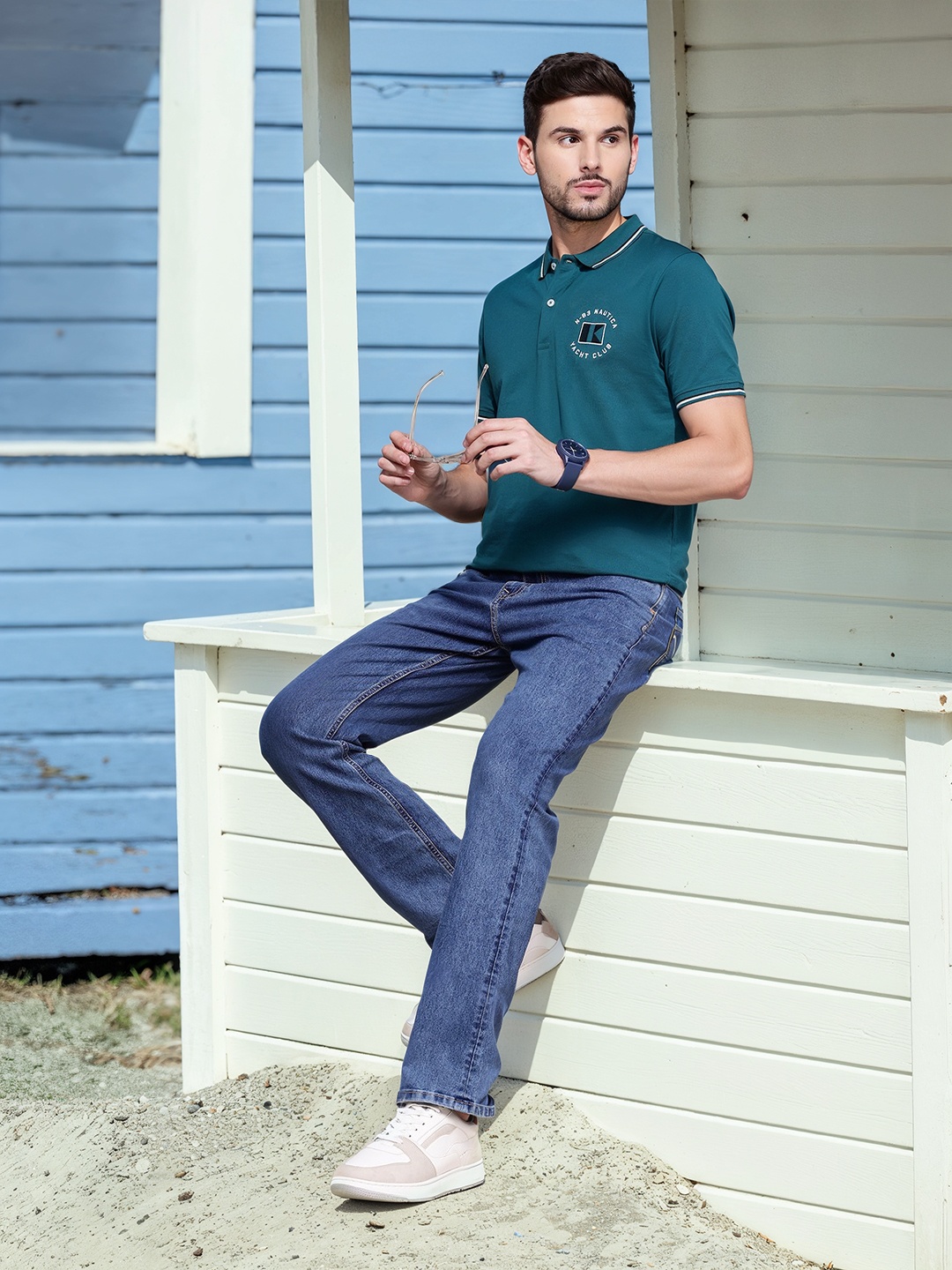 

Nautica Polo Collar Pure Cotton T-shirt, Teal