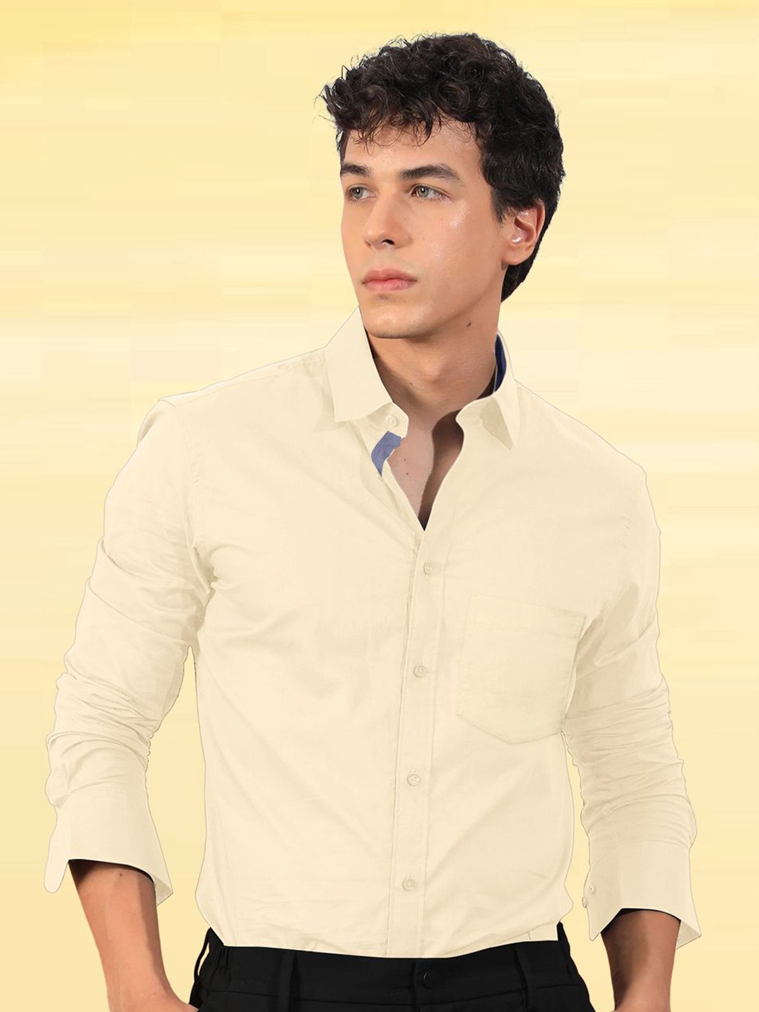 

Moda Rapido Men Standard Opaque Formal Shirt, Cream