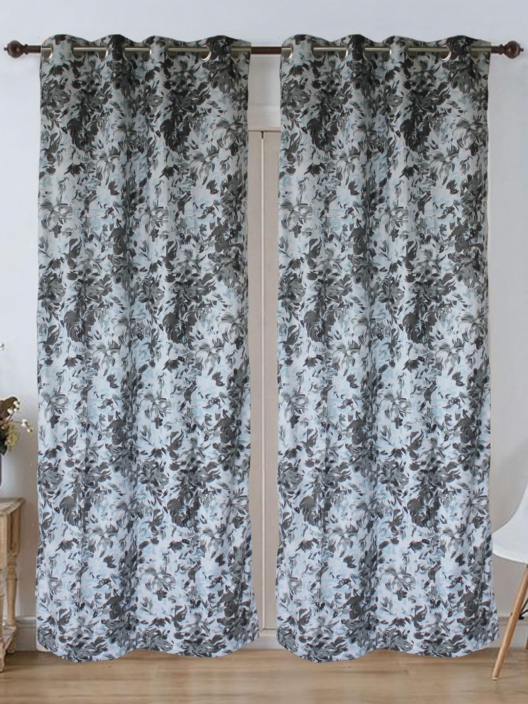 

Dekor World Multicoloured Set of 2 Floral Door Curtain, Multi