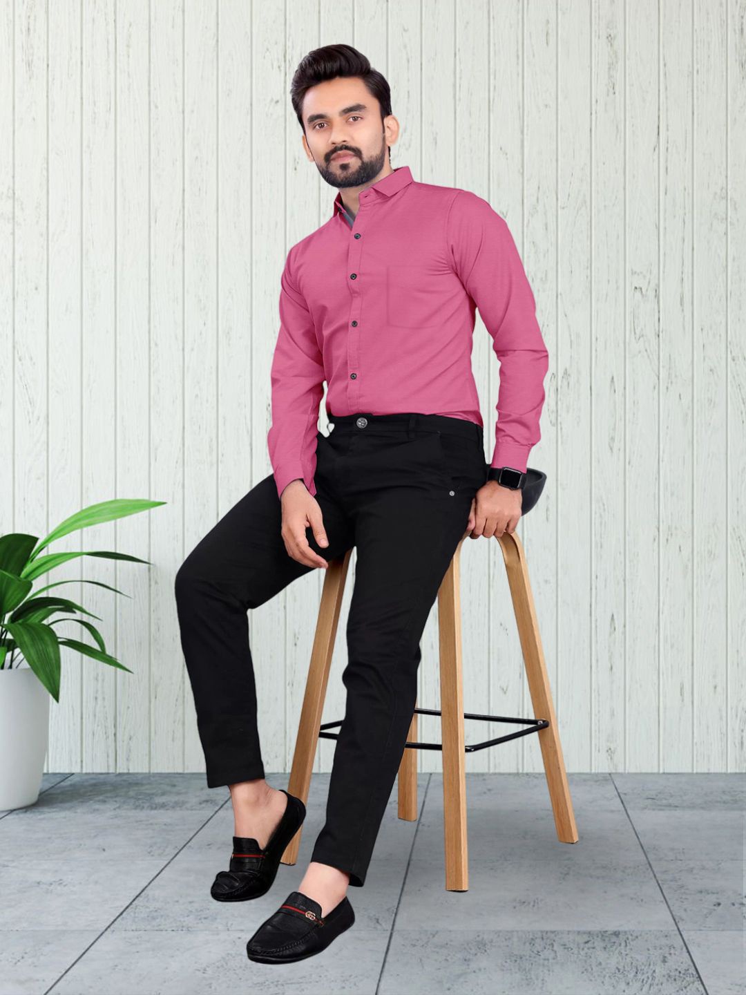 

Moda Rapido Men Standard Opaque Formal Shirt, Pink