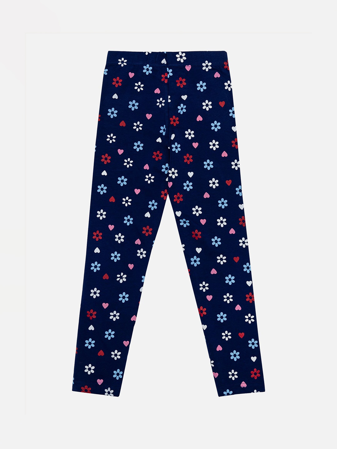 

Bodycare Girls Printed Cotton Slim-Fit Ankle-Length Leggings, Blue