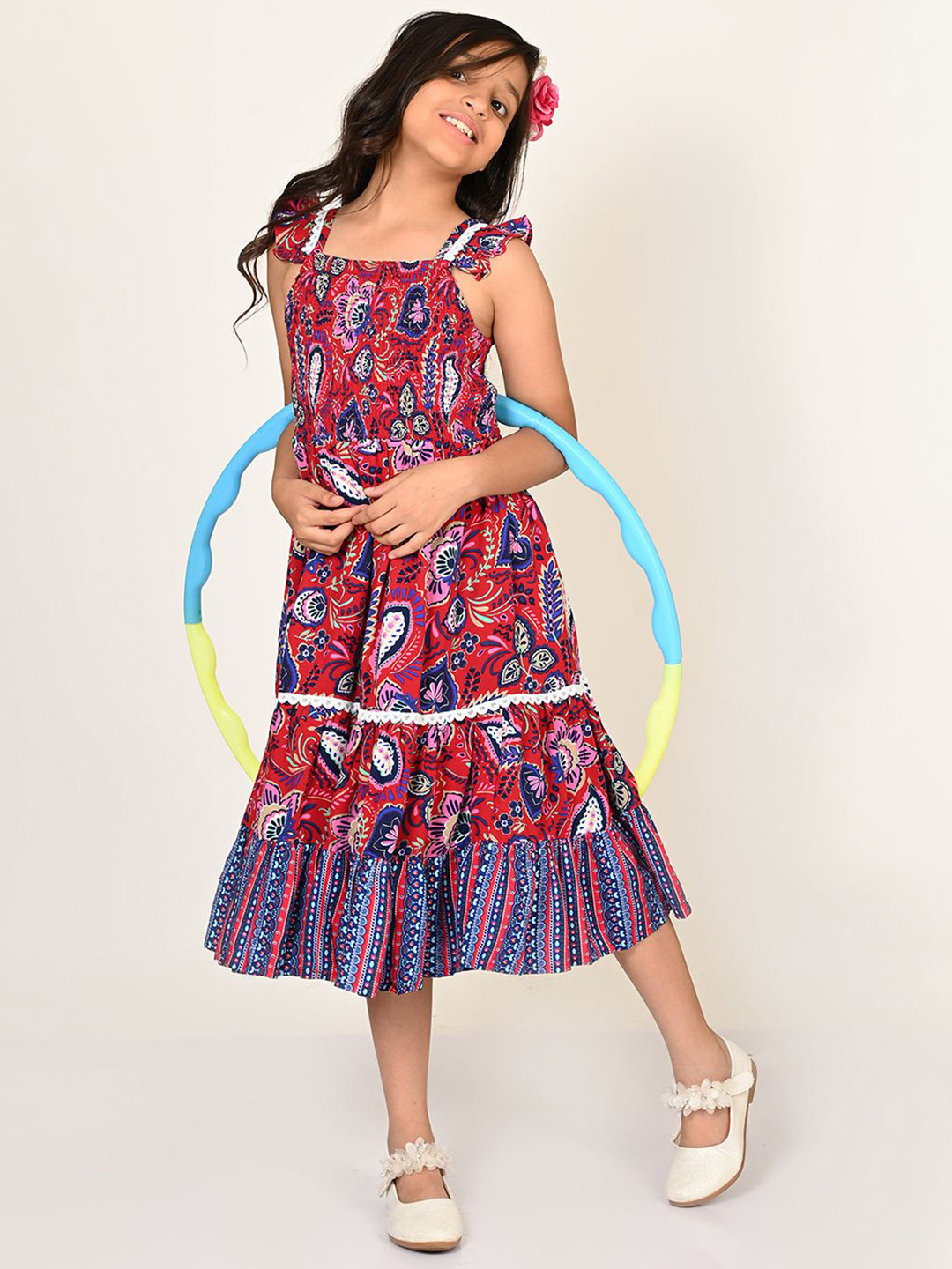 

LIL DRAMA Floral Print A-Line Dress, Blue