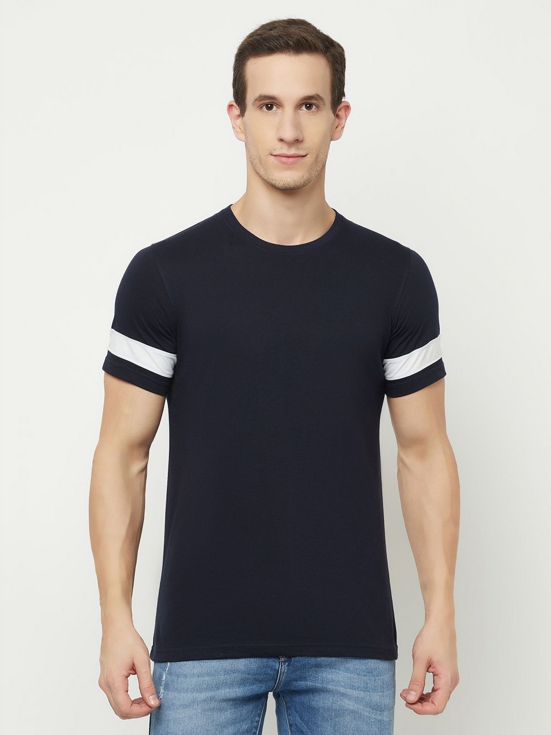 

TAZO Men Raw Edge T-shirt, Blue