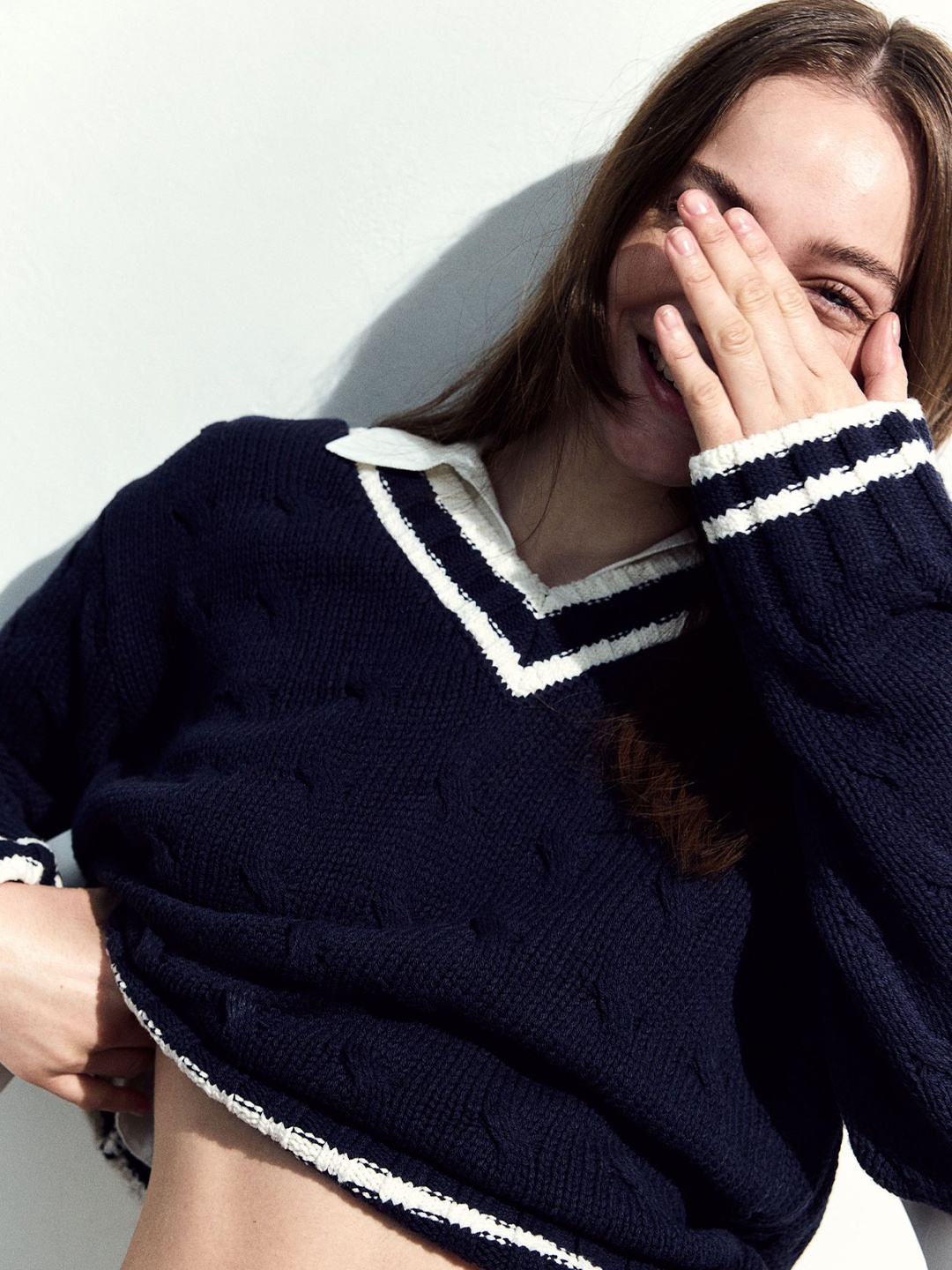 

H&M Cable-Knit Jumper, Blue