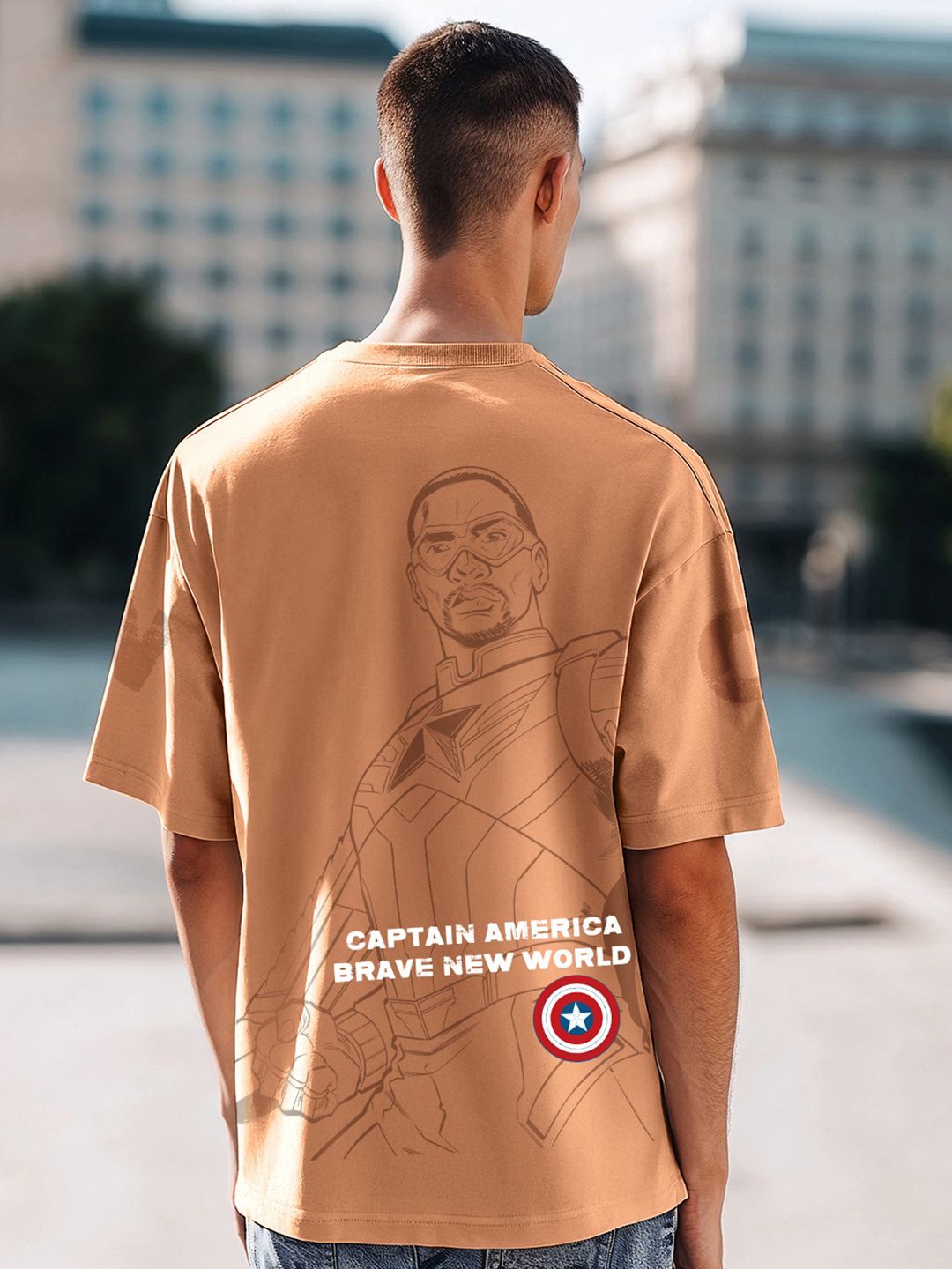 

Bewakoof Heavy Duty Men Captain America Printed T-shirt, Brown