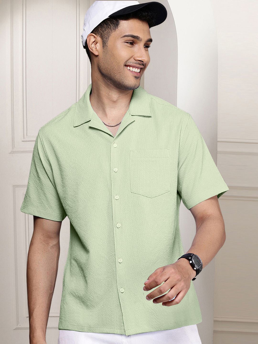 

Moda Rapido Men Standard Opaque Casual Shirt, Green