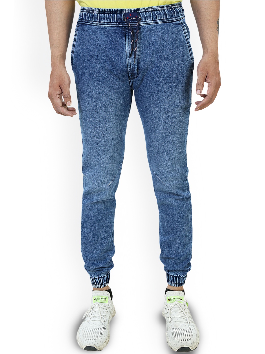 

Plounge Men Jogger High-Rise Stretchable Jeans, Blue