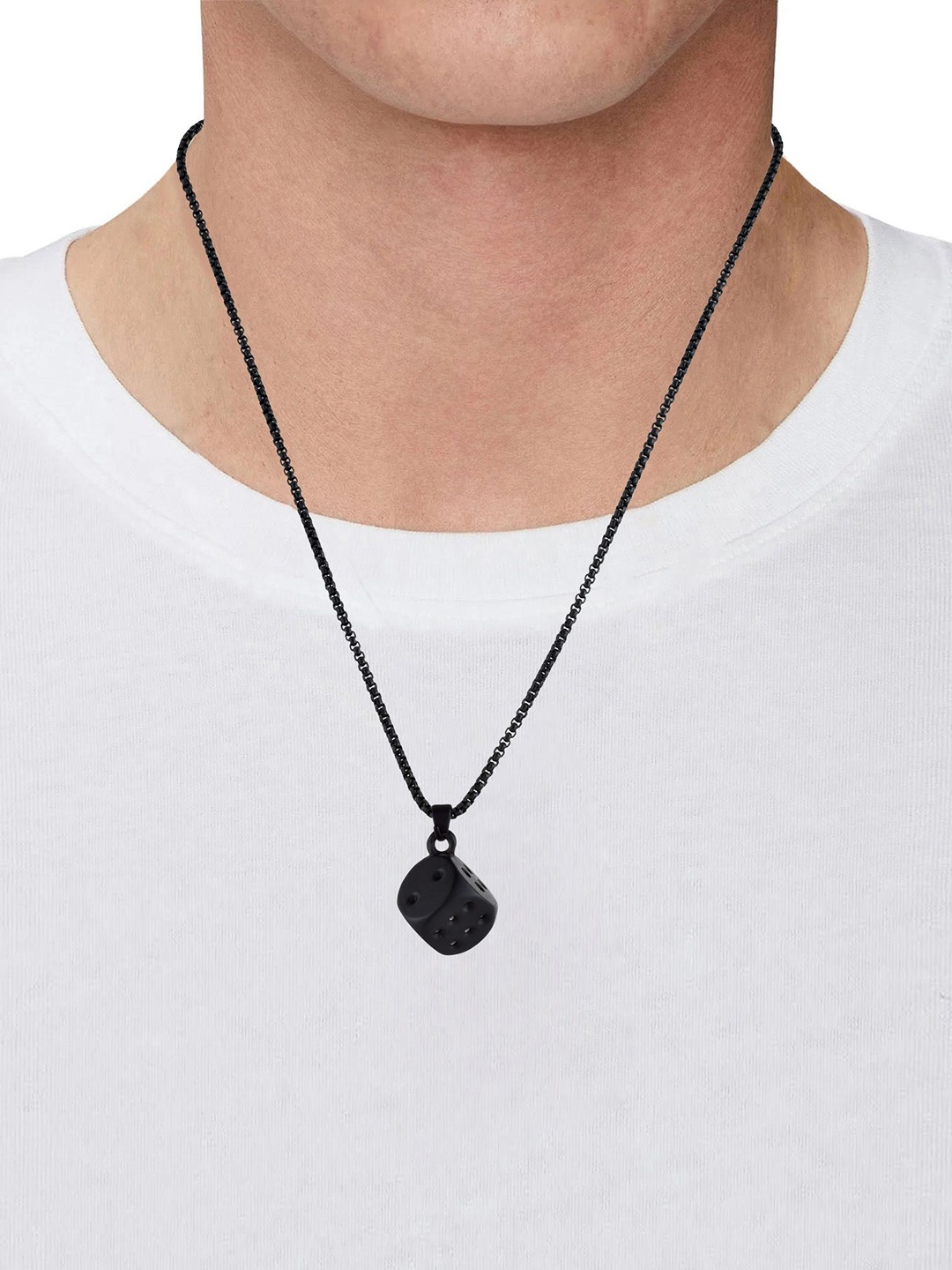 

MEMOIR Floral Pendants with Chains, Black