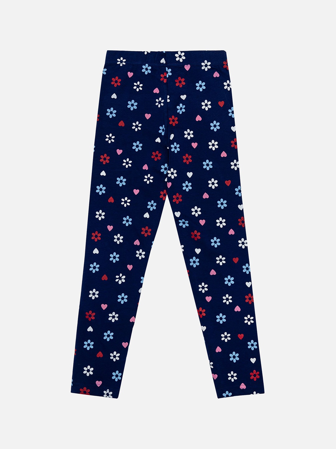 

Bodycare Girls Printed Cotton Slim-Fit Ankle-Length Leggings, Blue