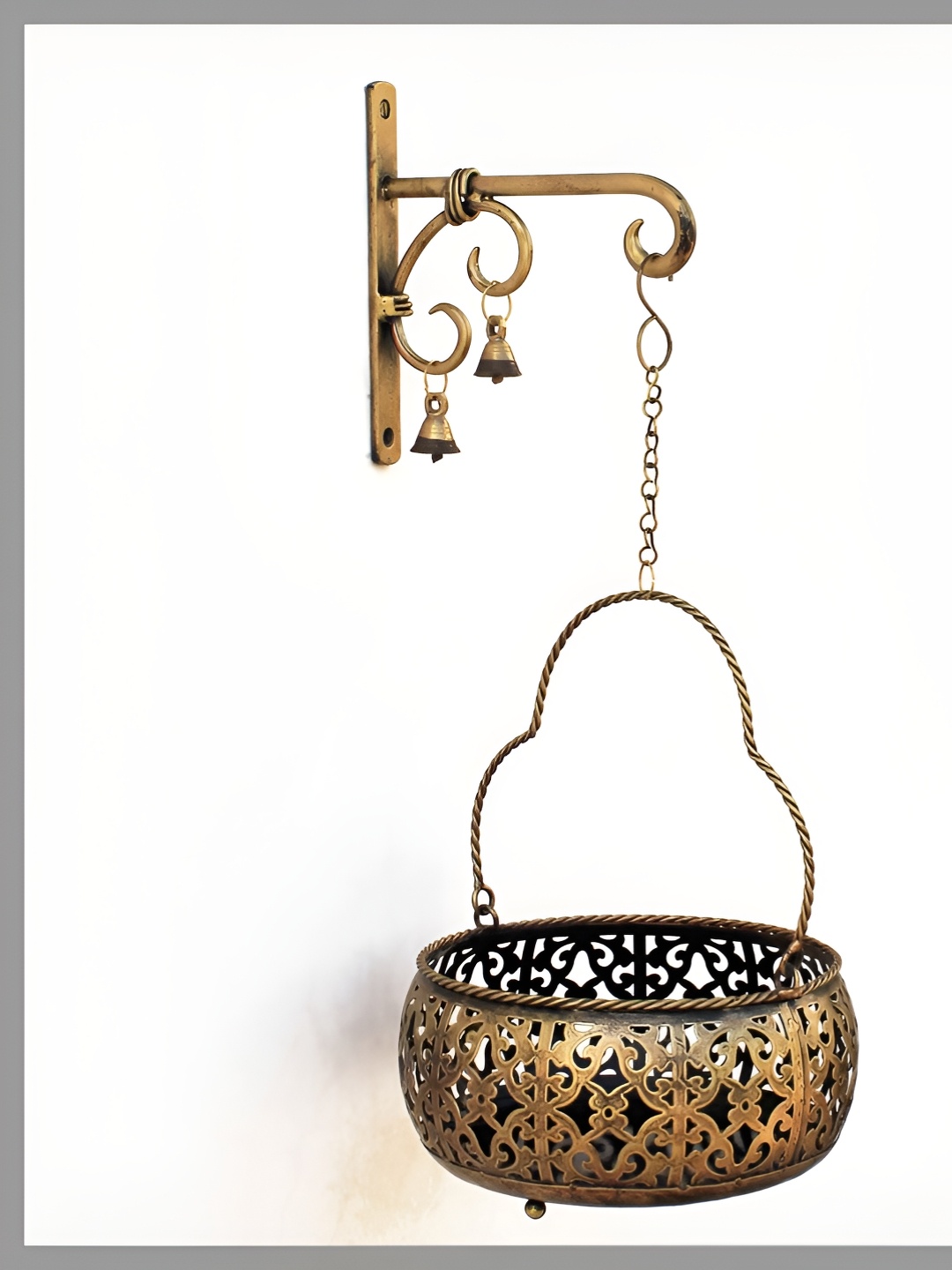 

SADHUBELA Yellow Textured Metal Wall Hangings, Gold