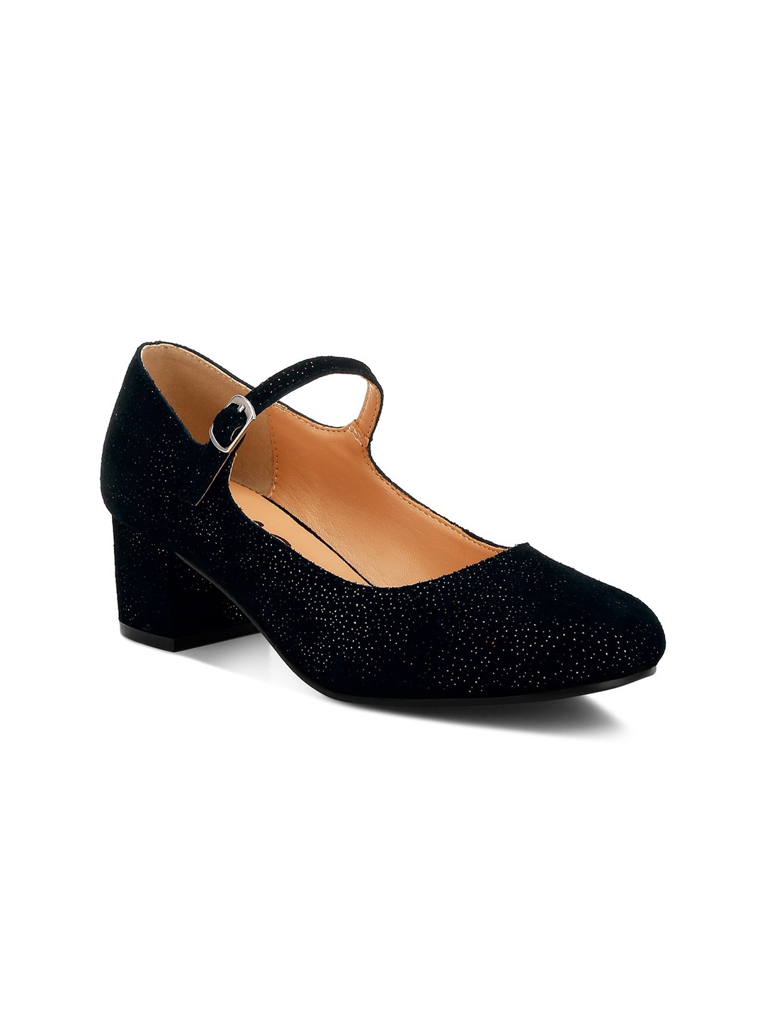 

RAG & CO Suede Block Pumps, Black