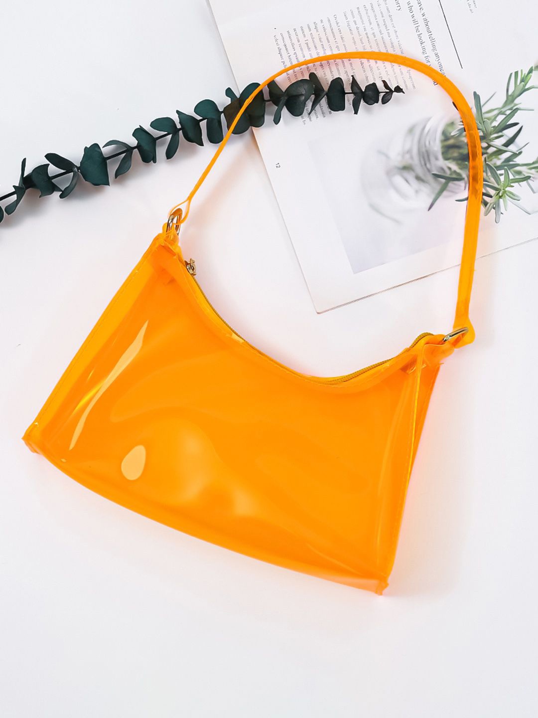 

HAUTE SAUCE by Campus Sutra PU Structured Handheld Bag with Bow Detail, Orange