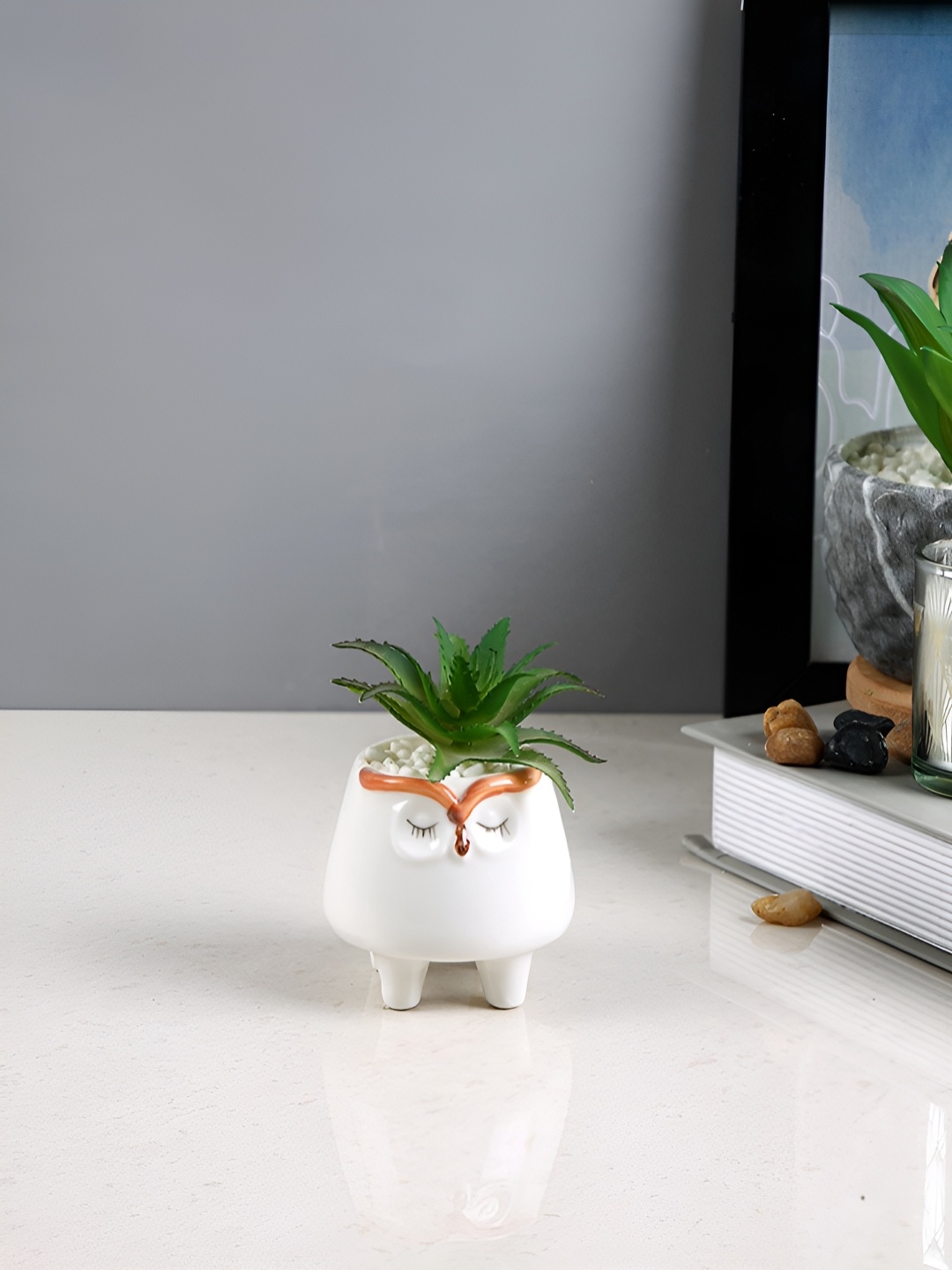 

TAYHAA White 1 Pieces Succulent Artificial Plant With Pot