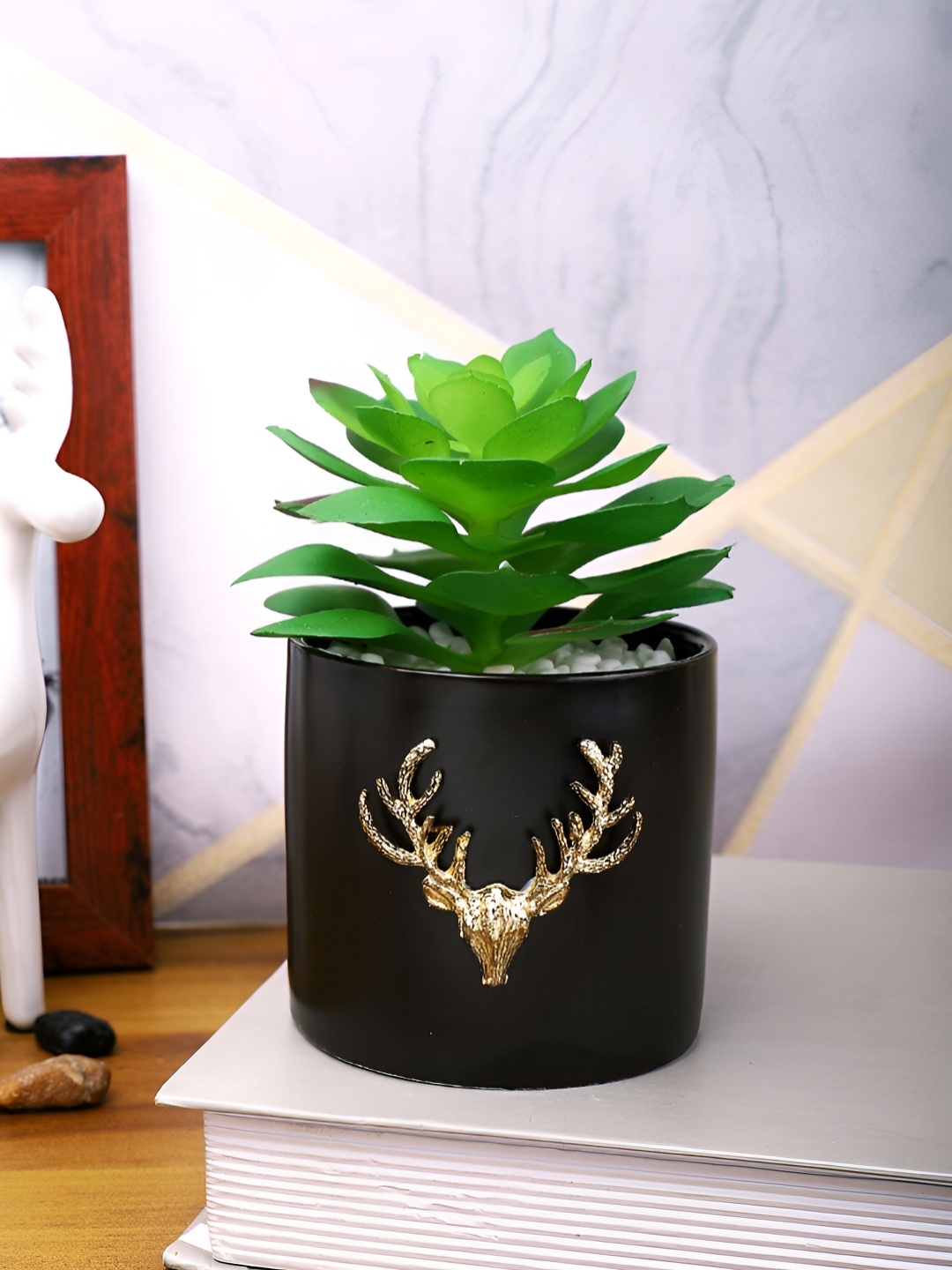 

TAYHAA Black 1 Pieces Succulent Artificial Plant With Pot