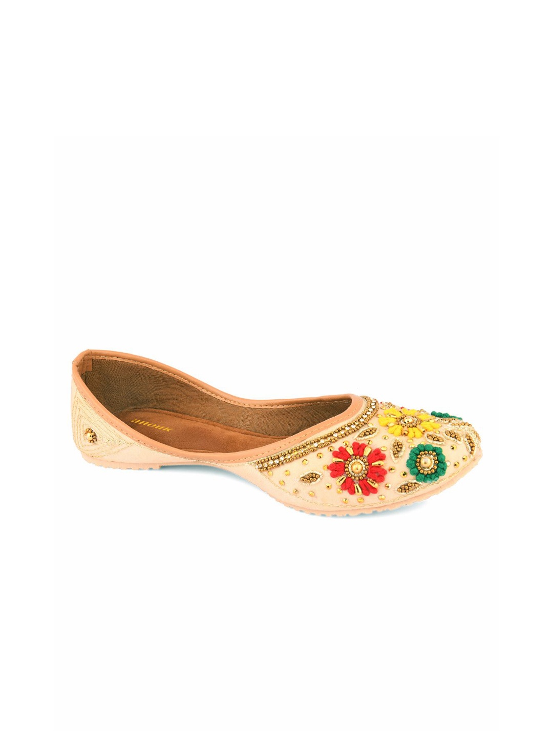 

Anouk Women Embellished Ethnic Mojaris Flats, Gold