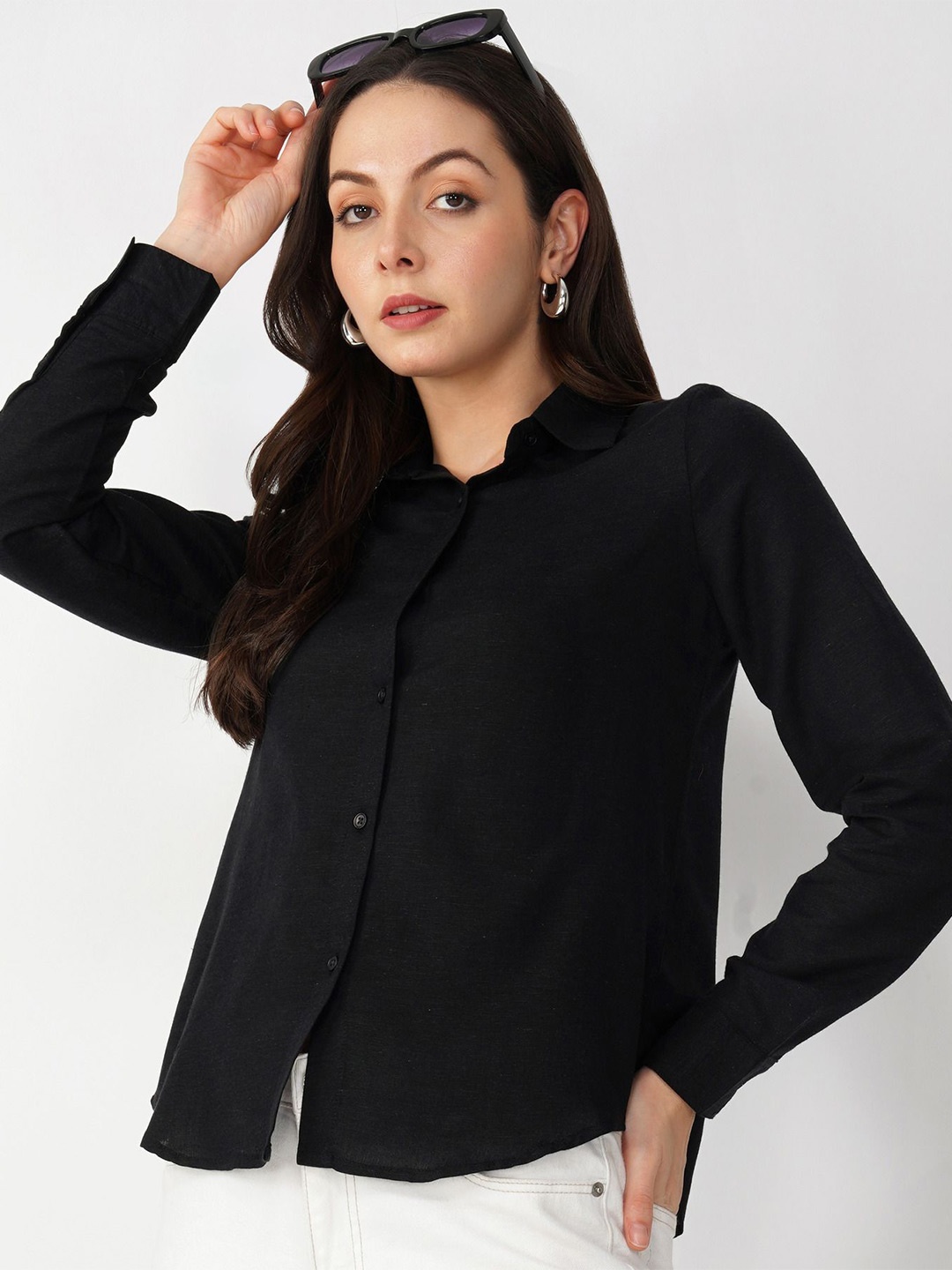 

Street22 Women Classic Slim Fit Opaque Casual Shirt, Black