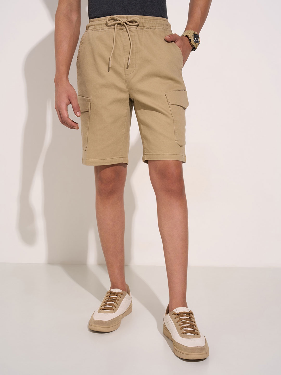 

People Men Cargo Shorts, Beige