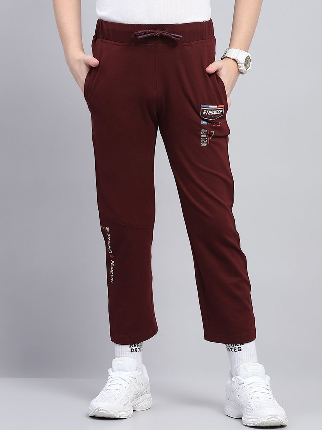 

Monte Carlo Boys Mid-Rise Track Pants, Maroon