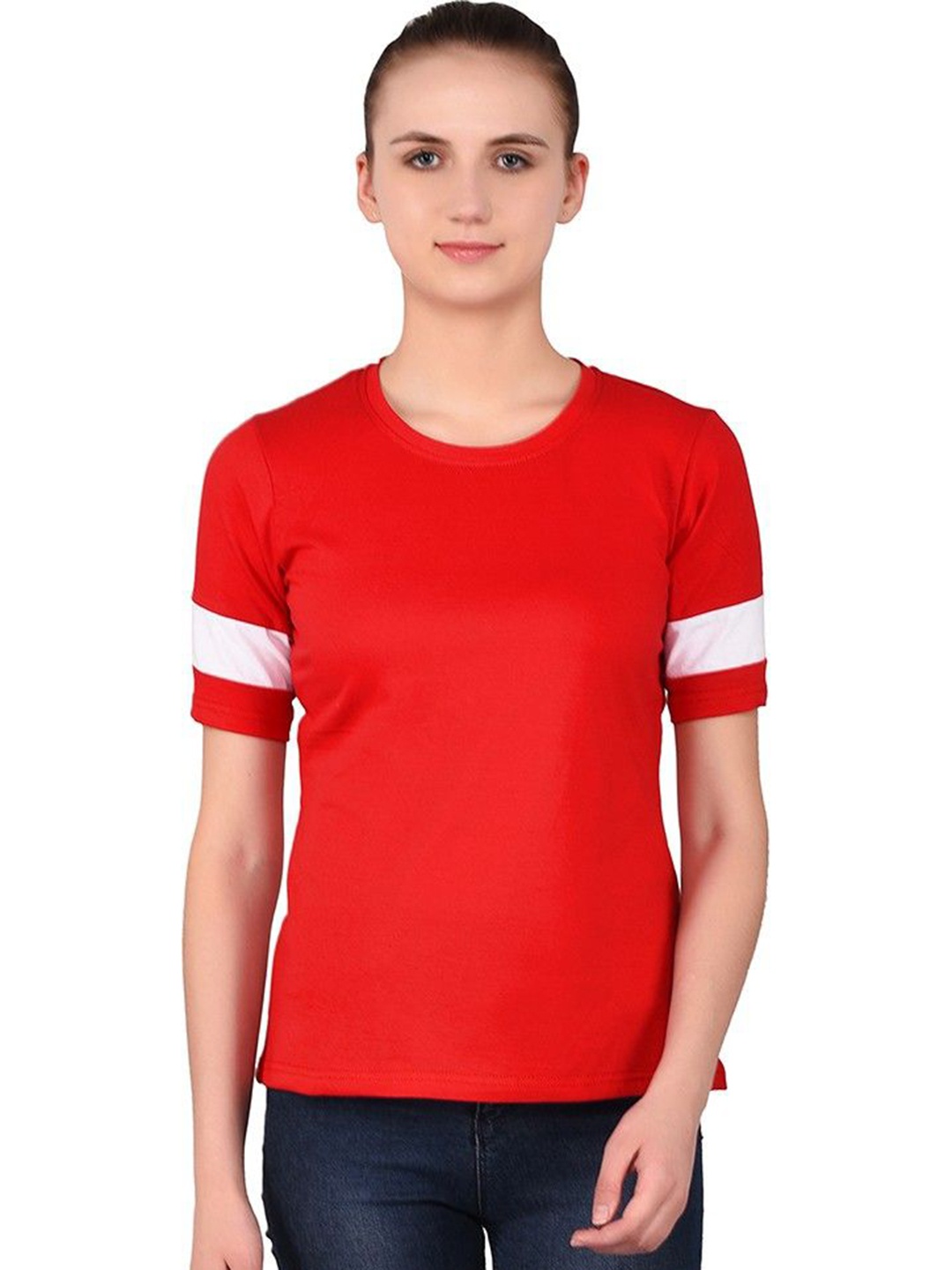 

BEYOU FASHION Women Applique Slim Fit T-shirt, Red