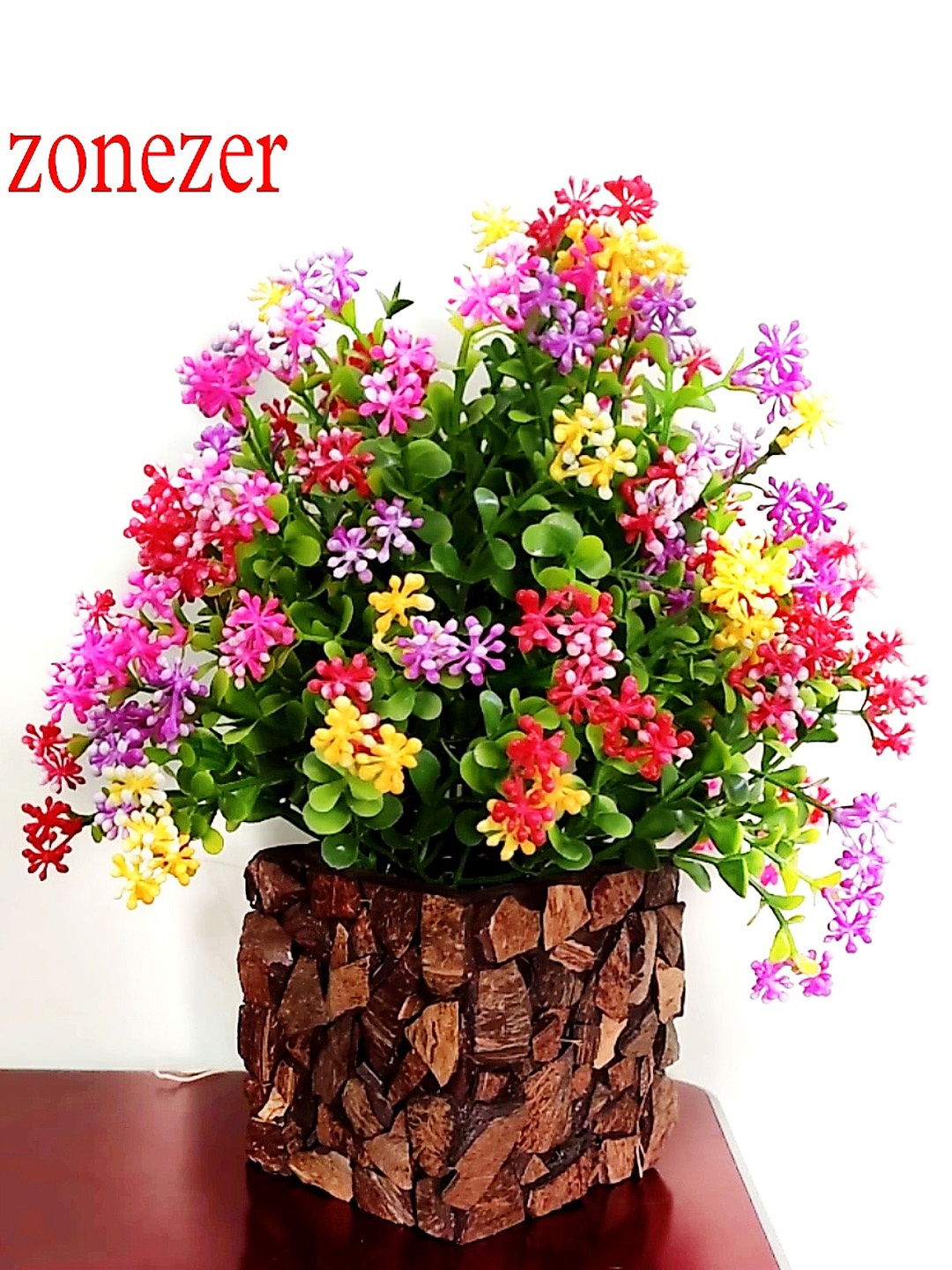 

ZONEZER Off White 1 Pieces Artificial Flower With Pot