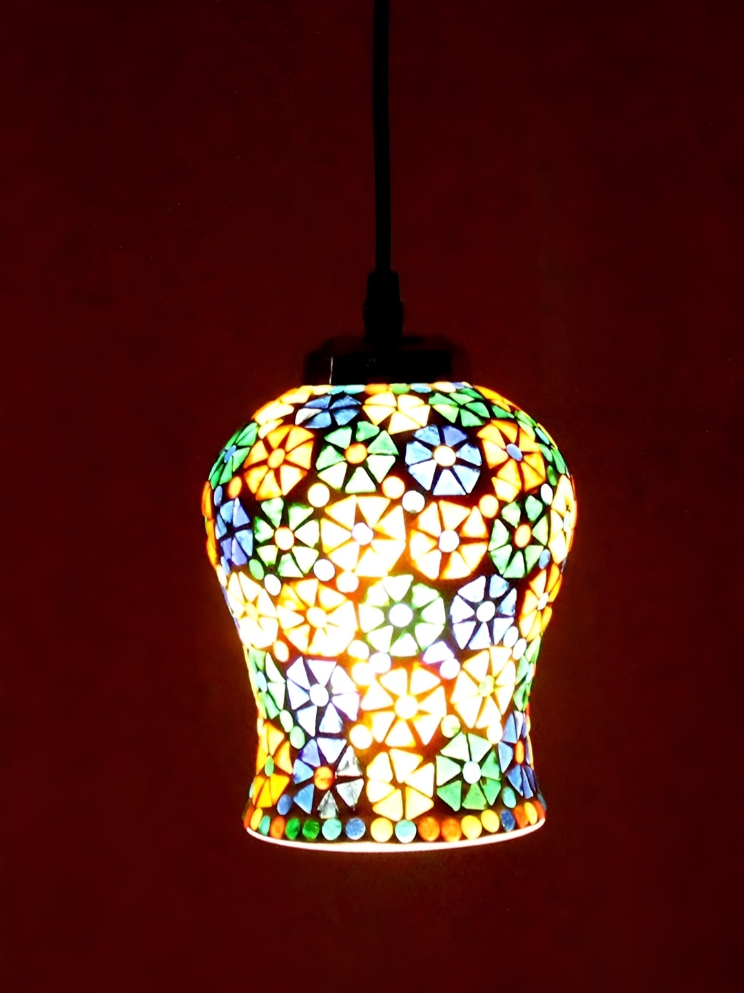 

GAUVIK Green & Blue Printed Ceiling Lamp