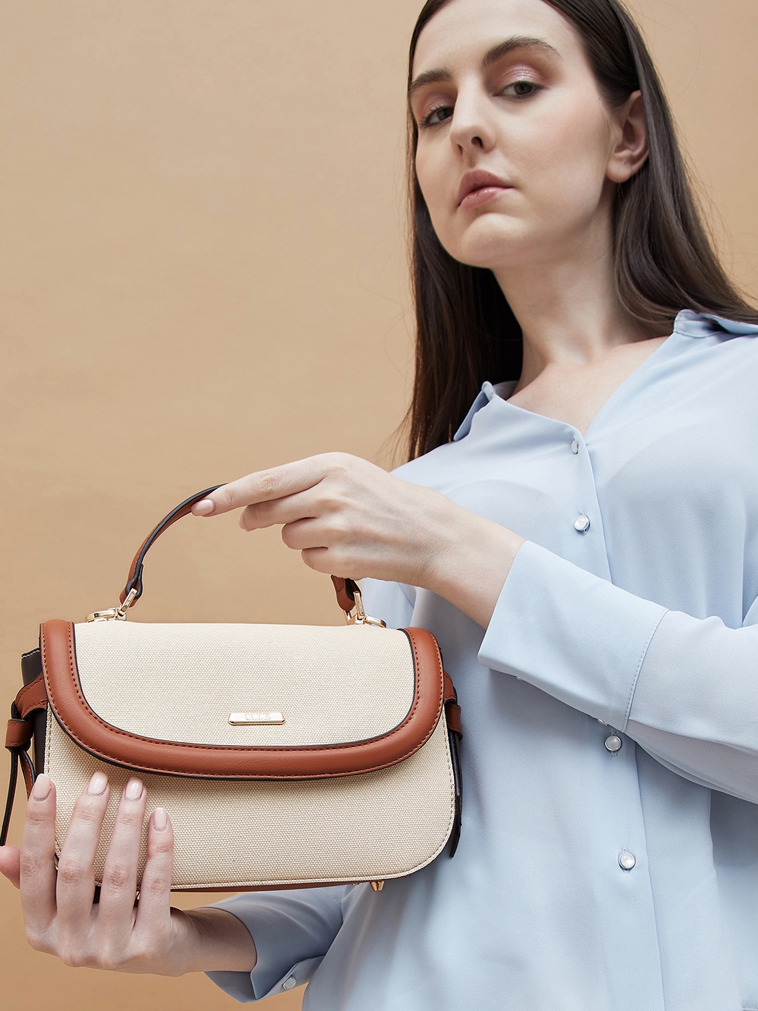 

CODE by Lifestyle PU Structured Handheld Bag with Tasselled, Tan