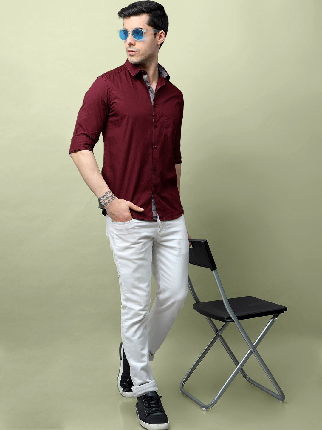 

Moda Rapido Men Standard Opaque Formal Shirt, Maroon