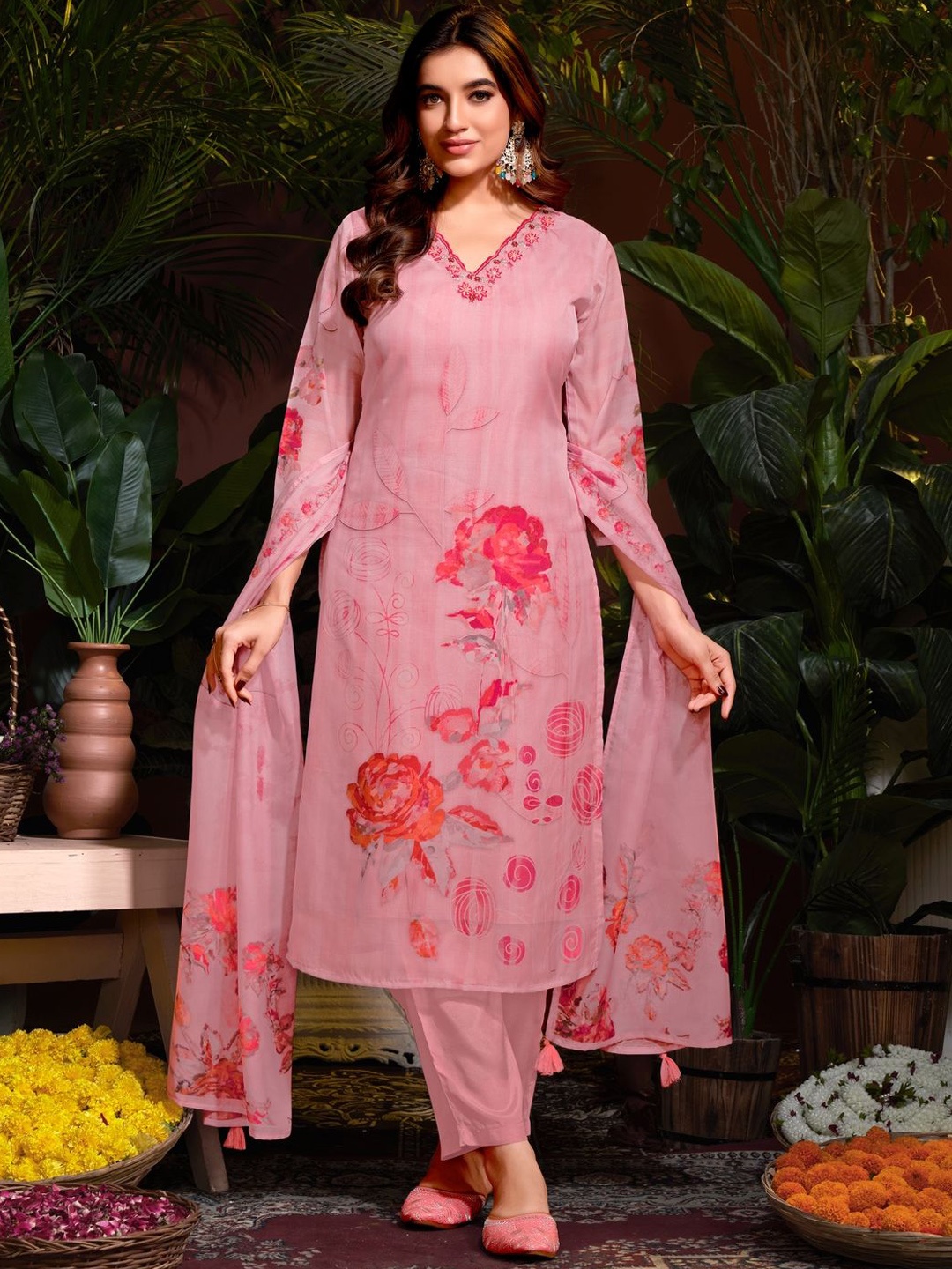 

Suha Women Pure Cotton Organza, Pink