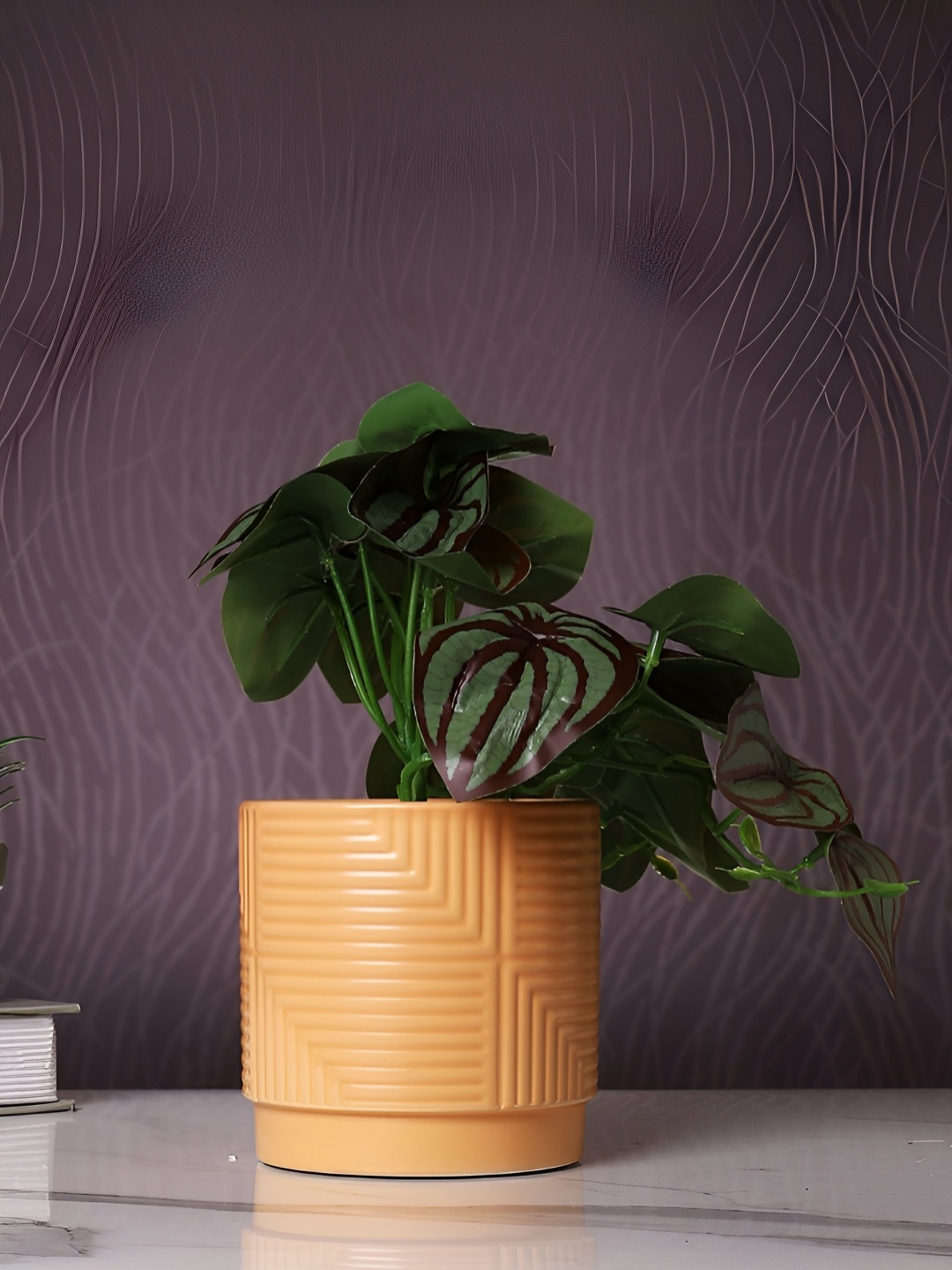 

TAYHAA Peach-Coloured 1 Pieces Snake Artificial Plant With Pot