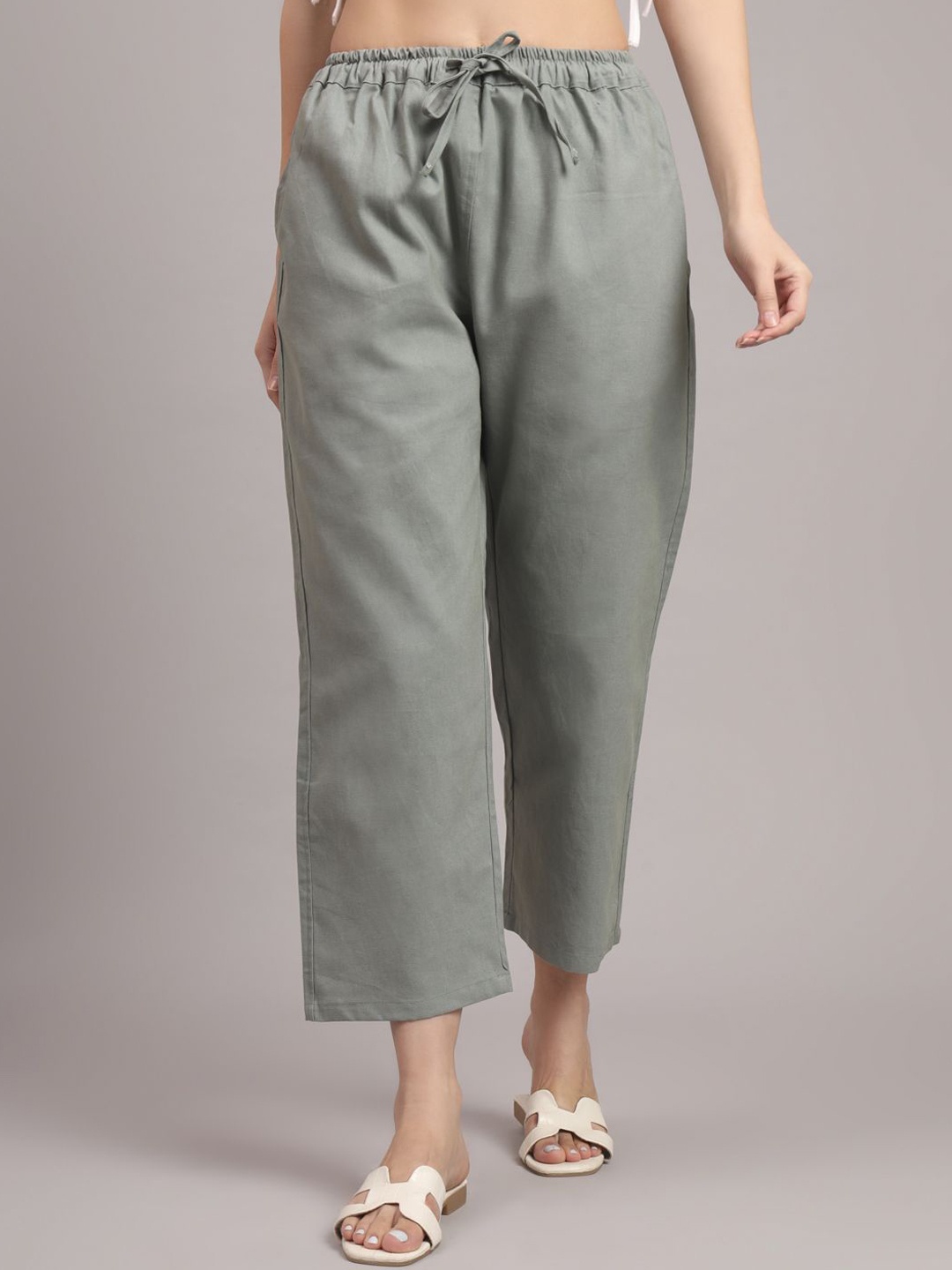 

OWO THE LABEL Women Relaxed Culottes Trousers, Grey