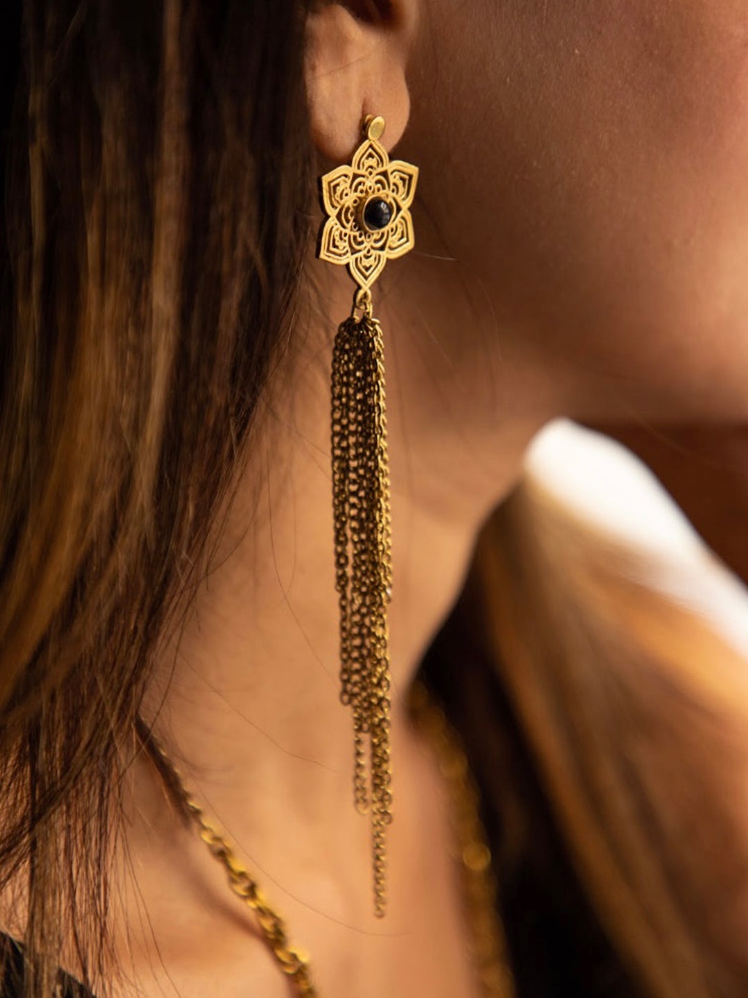 

Soul Works Contemporary Drop Earrings, Gold