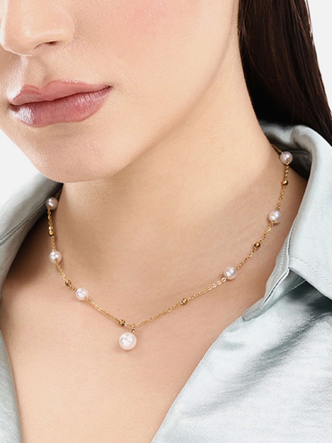 

DressBerry Faux Pearl Gold Toned Chain