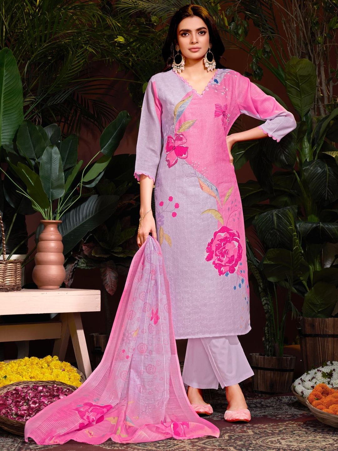 

Suha Women Linen Polyester, Pink