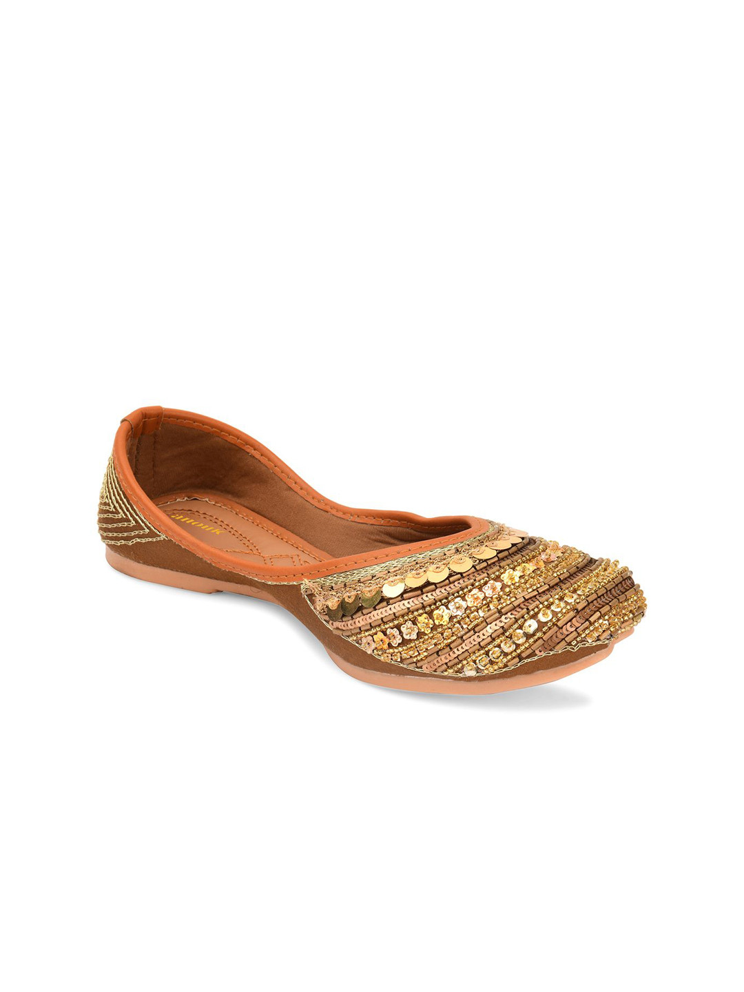 

Anouk Women Embellished Ethnic Mojaris Flats, Copper