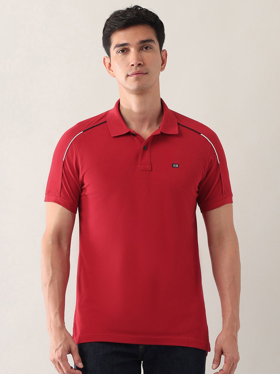 

Arrow Sport Men Polo Collar T-shirt, Red