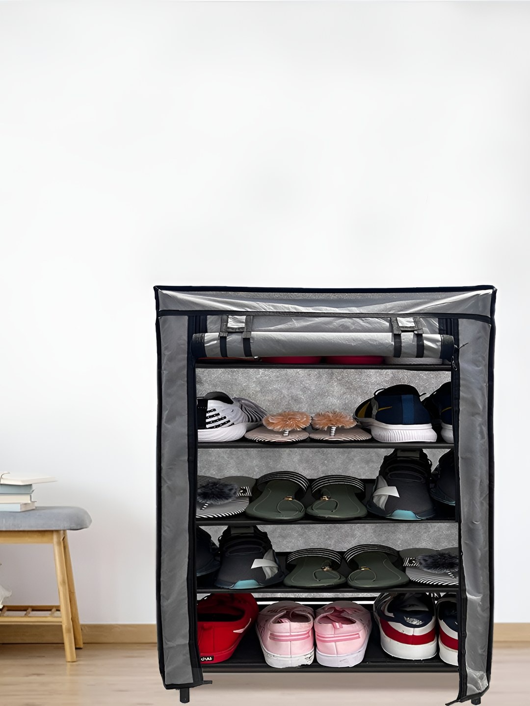 

Rmerchants Grey Stainless Steel 5 Shelves Shoe Rack