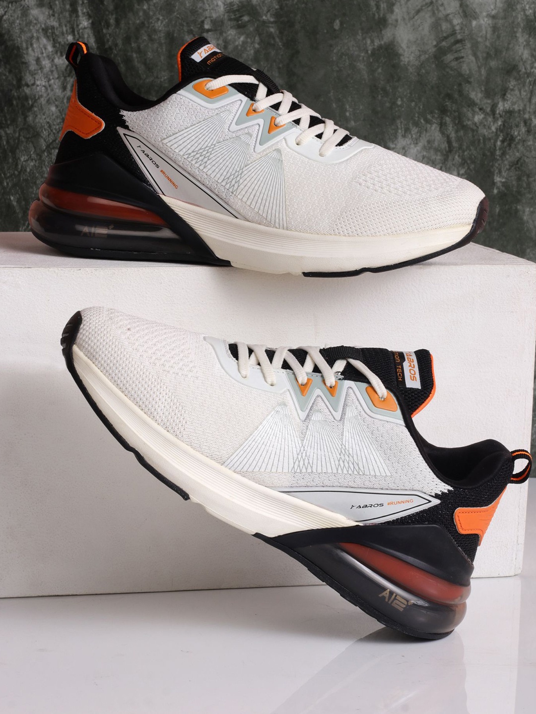 

ABROS Men Mesh Running Shoes, White