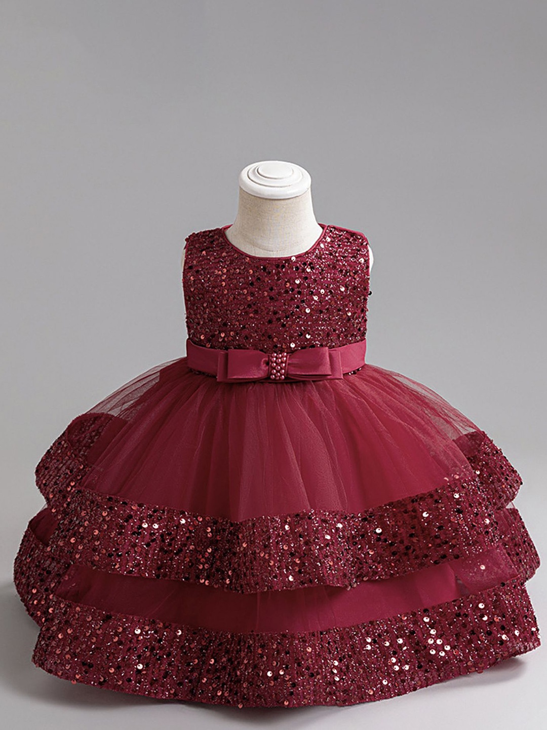 

LULU & SKY Embellished Fit & Flare Dress, Red