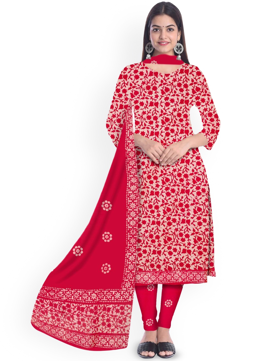 

Farooq Dyeing Printed Pure Cotton Unstitched Dress Material, Pink