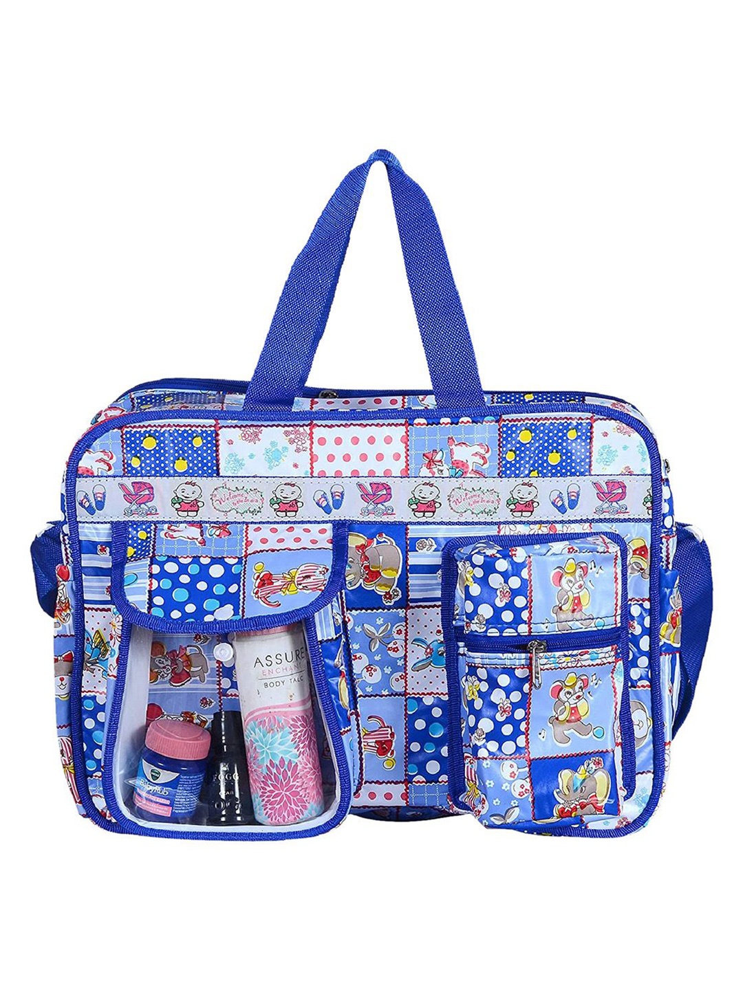 

Kuber Industries Floral Printed Shopper Tote Bag, Blue