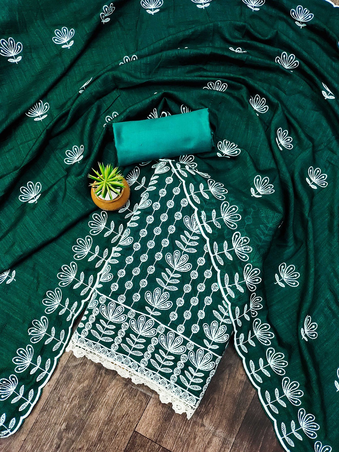 

SHADOW & SAINING Embroidered Unstitched Dress Material, Sea green