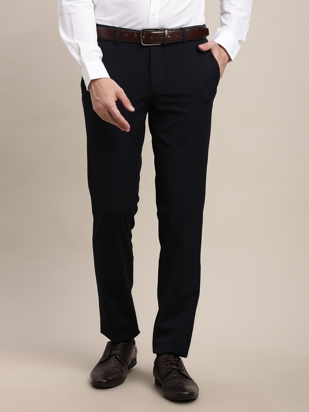 

Turtle Men Tailored Slim Fit Trousers, Blue