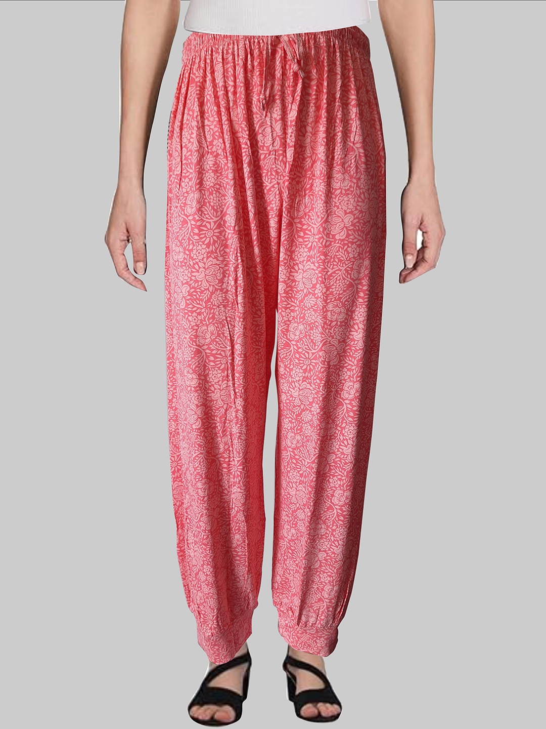 

BAESD Floral Printed Mid Rise Patiala, Red