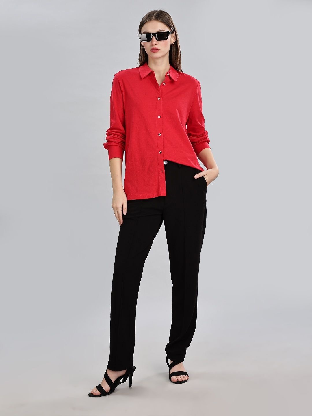 

Tommy Hilfiger Women Classic Opaque Casual Shirt, Red