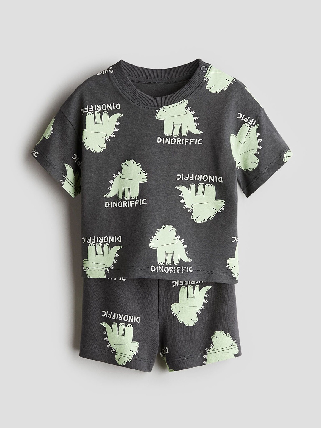 

H&M 2-Piece T-Shirt & Shorts Set, Grey