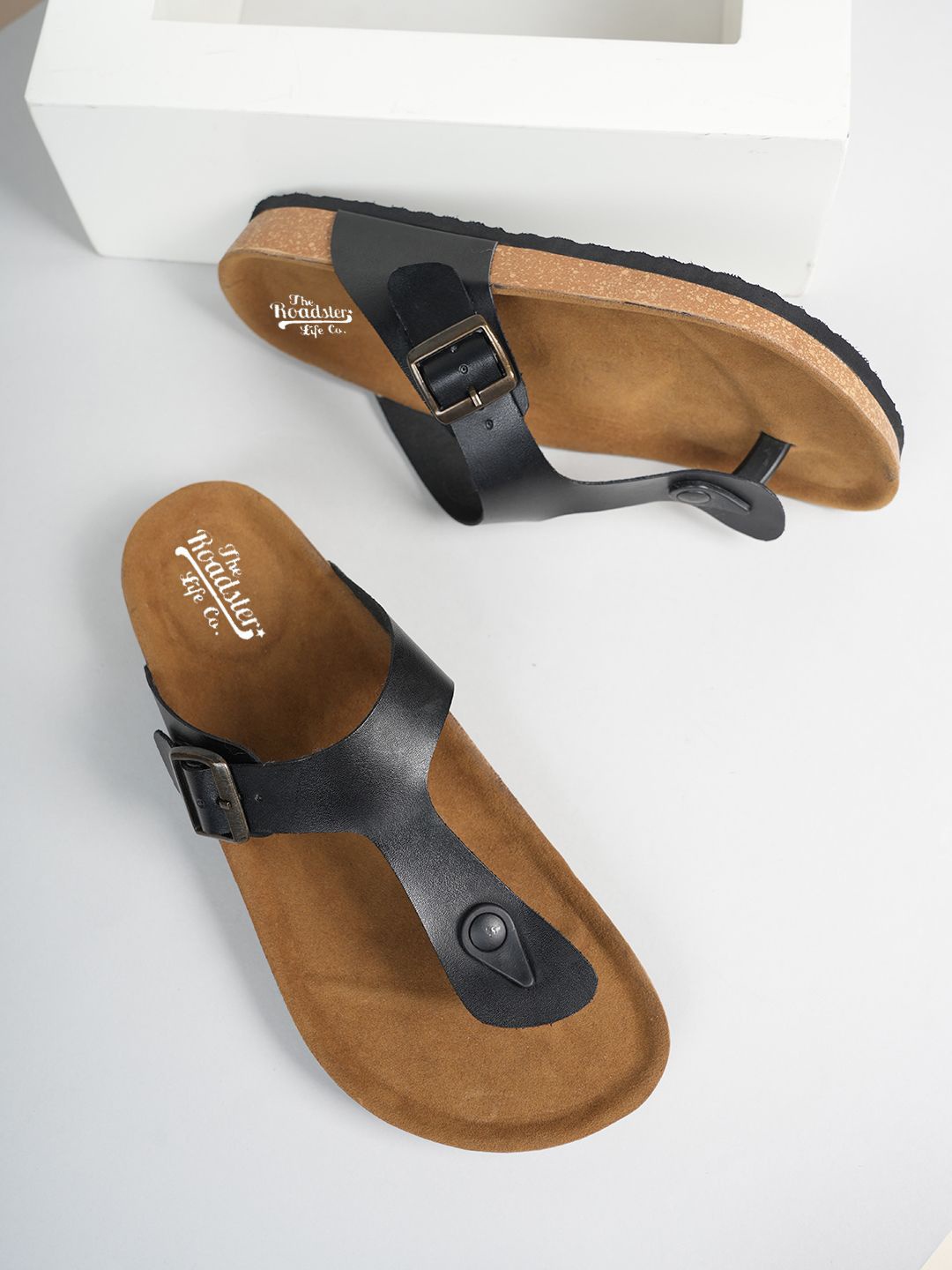 

The Roadster Lifestyle Co Men Slip On Comfort Sandals, Black