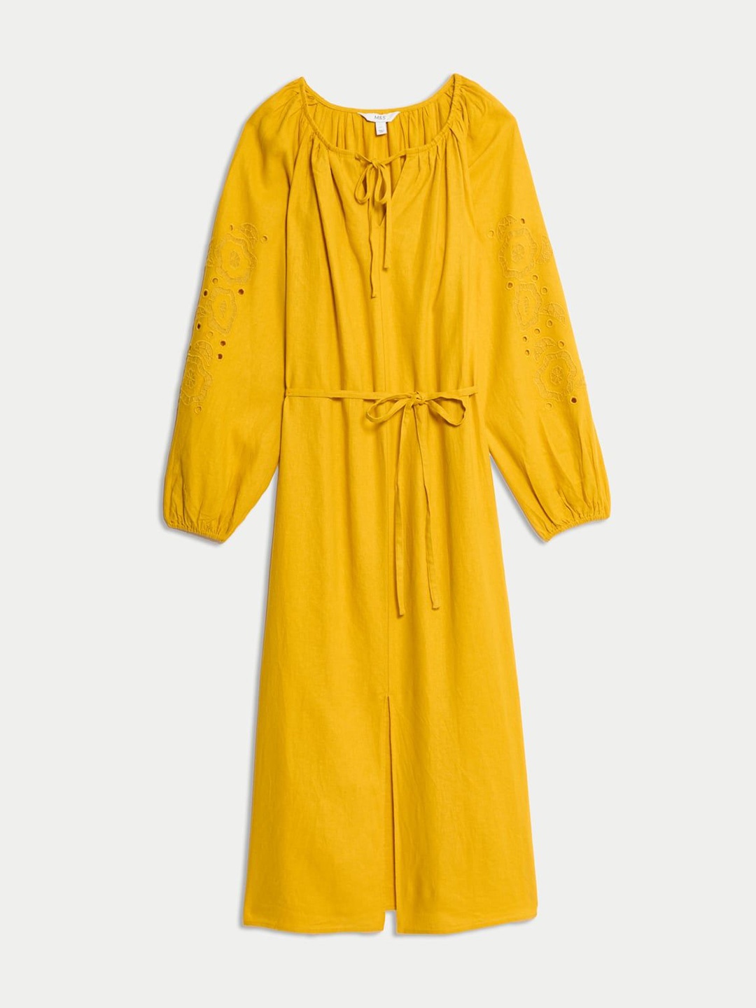 

Marks & Spencer Linen A-Line Midi Dress, Orange